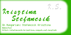 krisztina stefancsik business card